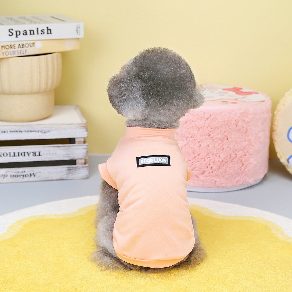Ärmelloses Hundeshirt "Viel Glück"