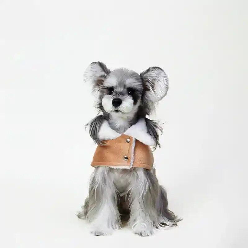 Cappotto per Cani Pawsmoment - Scamosciato con Pelliccia by Dog Moda