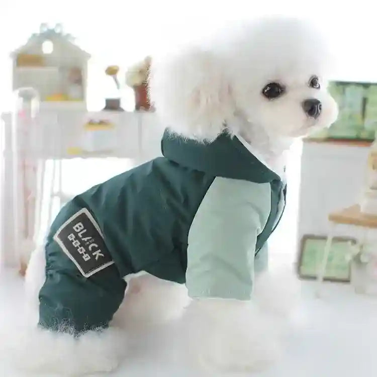 Piumino per Cani "Black" con Cappuccio Impermeabile – Beige o Verde Scuro by Dog Moda