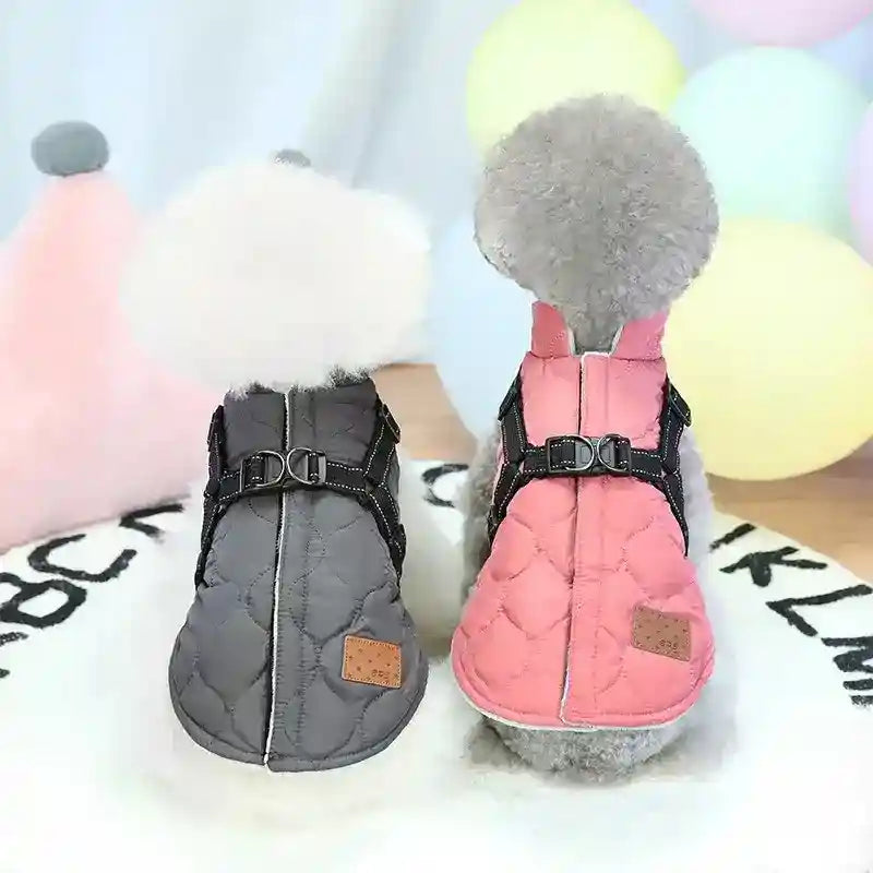 Cappottino per cani "Vicky" con pettorina e zip sul dorso | DogModa by Dog Moda