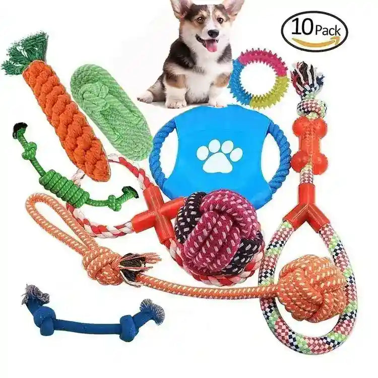 Set Giochi per Cani in Corda e Silicone – Divertimento, Salute e Benessere per il Tuo Amico a Quattro Zampe by Dog Moda