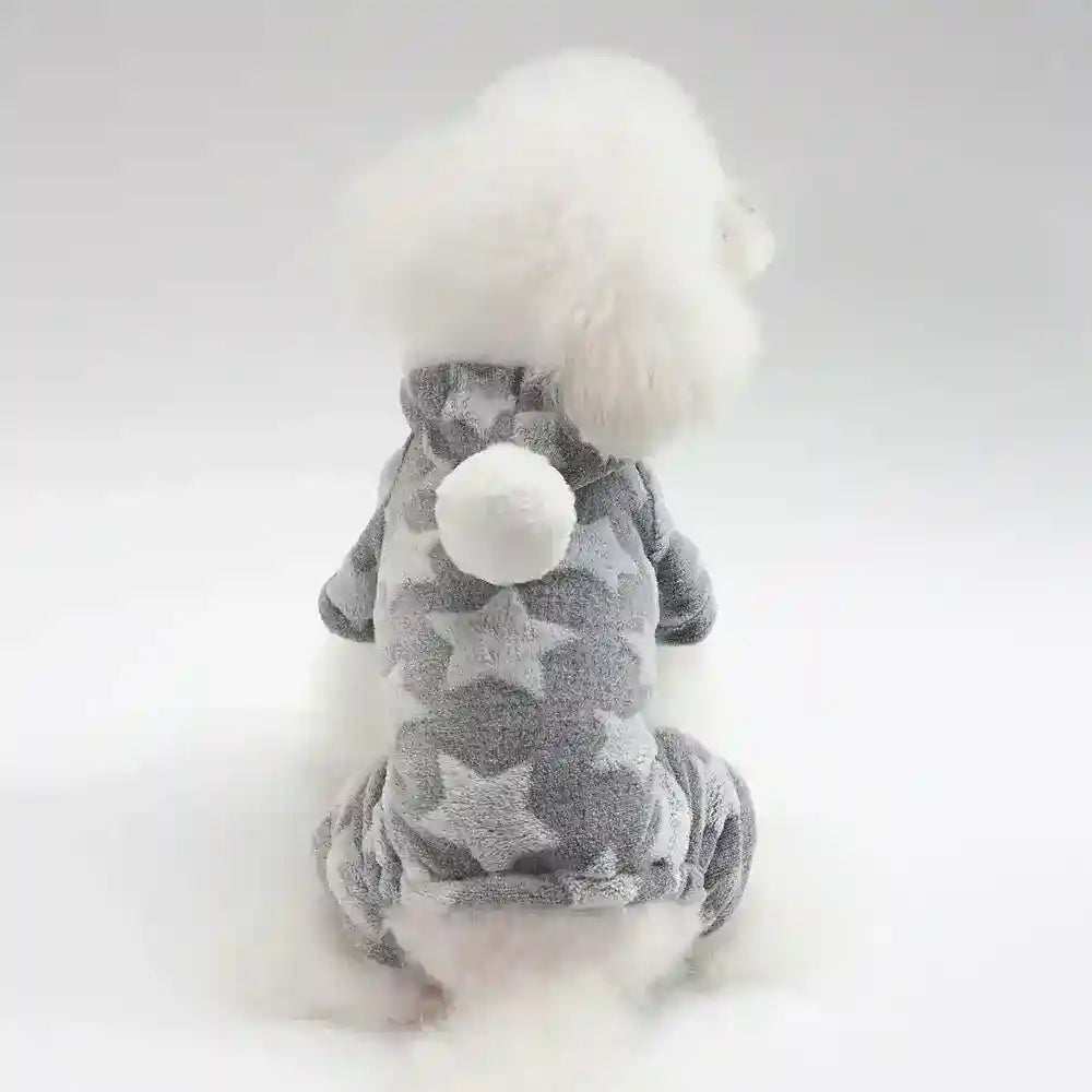 Tutina in pile per cani "Cassiopea" – Calore e Stile con Fantasia a Stelle by Dog Moda