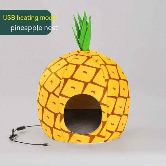 Cuccia Riscaldante per Cani e Gatti con Timer e USB – Modello Ananas o Mostro by Dog Moda