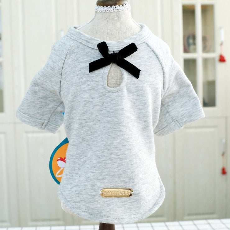 Baumwoll-Hunde-T-Shirt „Little Bow“