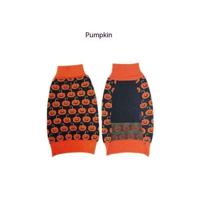 Maglioncino per Cani Halloween a Righe Arancione e Nero con Ricamo di Zucca by Innopet
