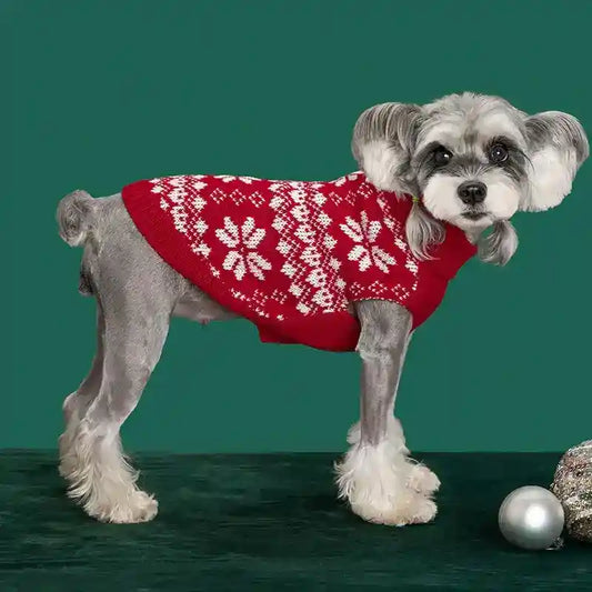 Maglione Natale Cani Fiocchi Neve Rosso Verde by Dog Moda