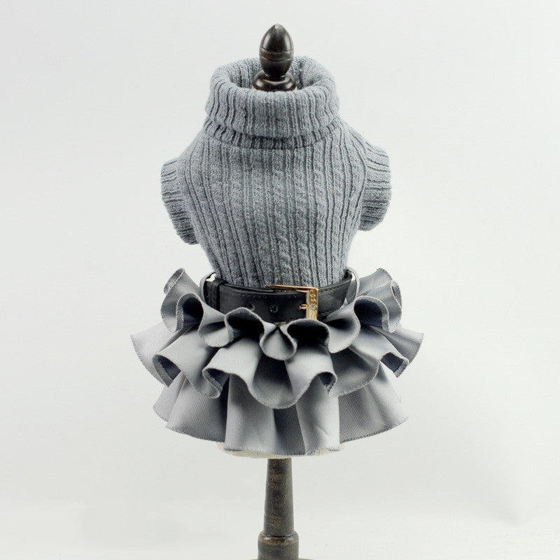 Elegant Dress for Paris Poodle Dog | Braided Shirt and Satin Skirt