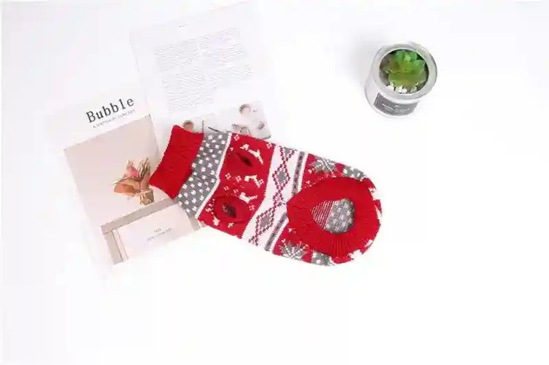 Maglione Natalizio Rosso con Ricamo per Cani – Stile e Comfort per le Feste by Dog Moda