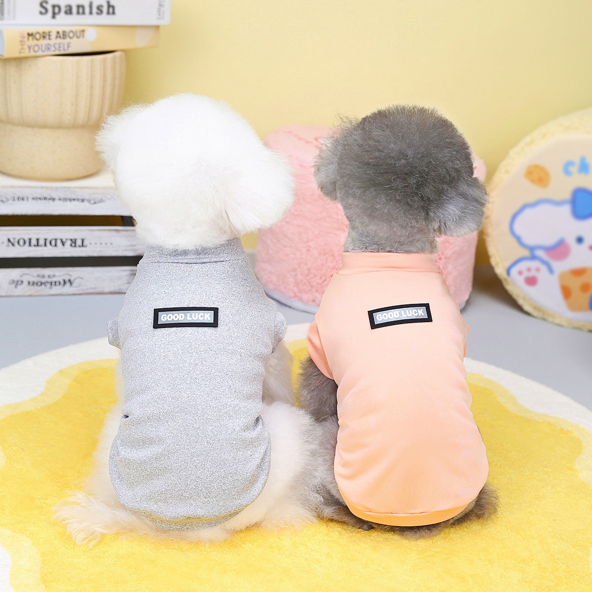 Ärmelloses Hundeshirt "Viel Glück"