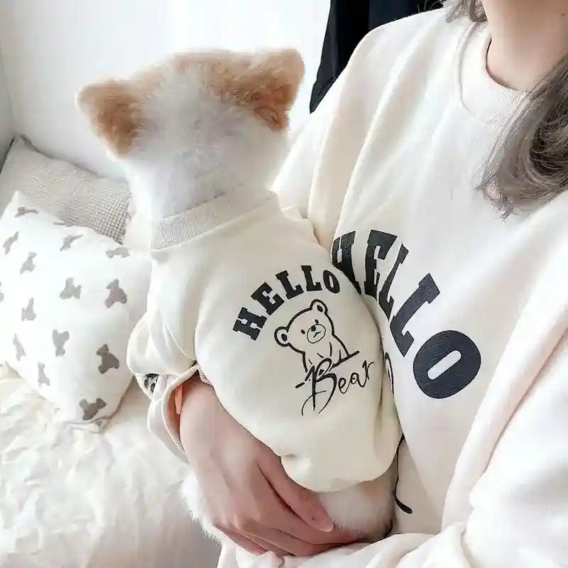 Felpa per cani "Ciao Orsetto!" – Stile e comfort per il tuo amico a quattro zampe by Dog Moda