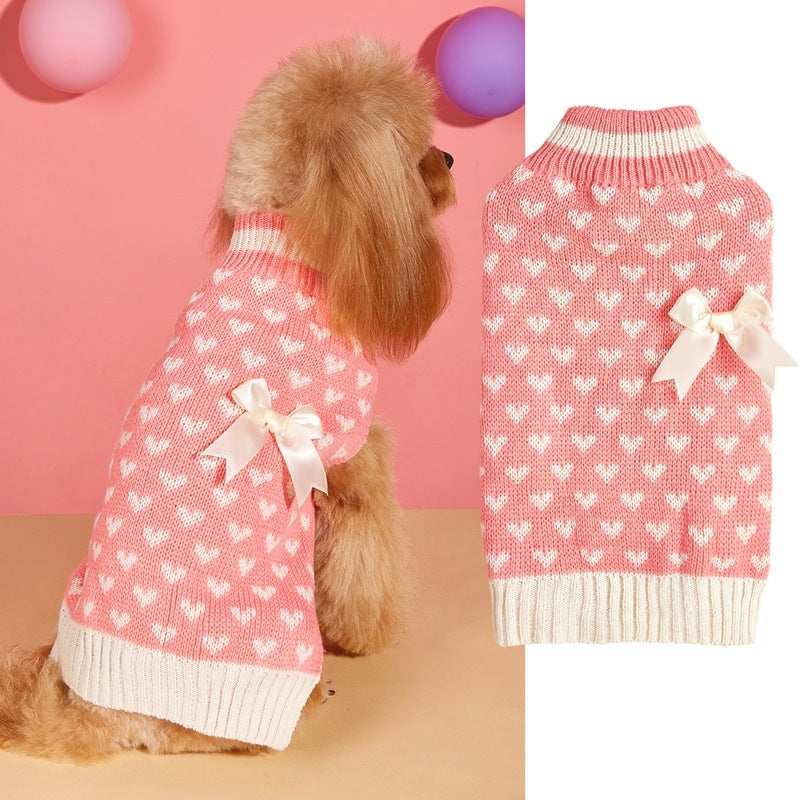 Maglioncino Amore per Cani - Rosa e Cuori - Dog Moda
