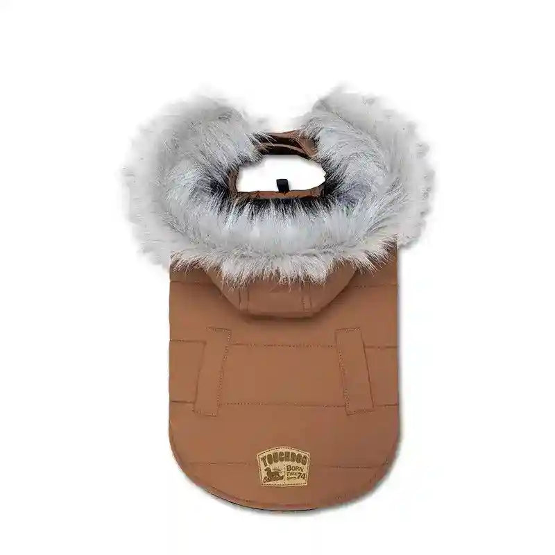 Cappottino per cani imbottito in pile con cappuccio TouchDog by Dog Moda