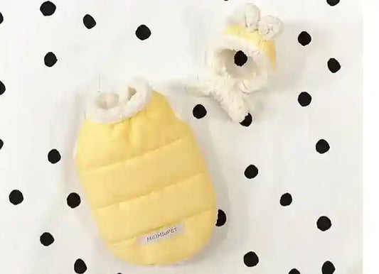 Cappottino per cani "DOT" in pile con cappellino orecchiette by Dog Moda