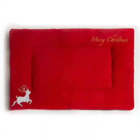 Tappetino per cani in pile rosso "Buon Natale" – Comfort e spirito natalizio per il tuo cane by Dog Moda