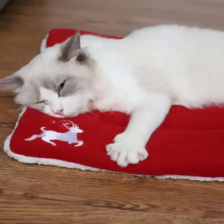 Tappetino per cani in pile rosso "Buon Natale" – Comfort e spirito natalizio per il tuo cane by Dog Moda