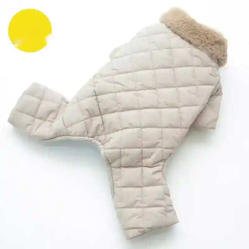 Cappottino Square Trapuntato 4 Zampe con Colletto Pile by Dog Moda