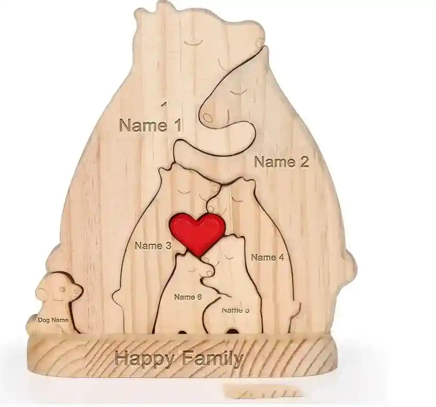 Puzzle Famiglia Pet in Legno Personalizzabile - 3-6 Animali by Dog Moda