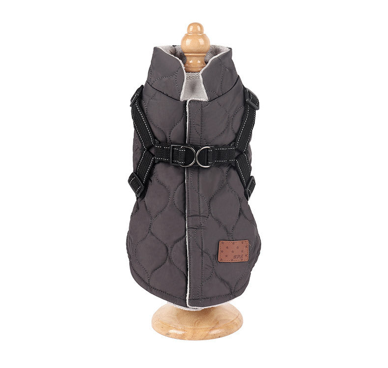 Cappottino per cani "Vicky" con pettorina e zip sul dorso | DogModa