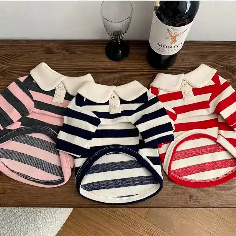 Maglia a Righe per Pomerania, Barboncino e Cani di Piccola Taglia - Abbigliamento Elegante per Cani e Gatti by Dog Moda