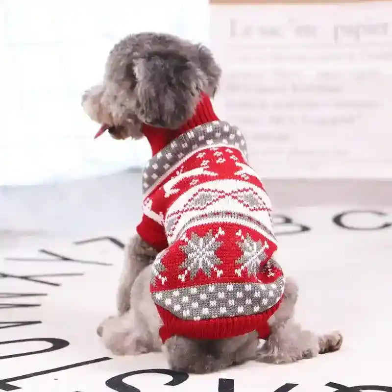 Maglione Natalizio Rosso con Ricamo per Cani – Stile e Comfort per le Feste by Dog Moda