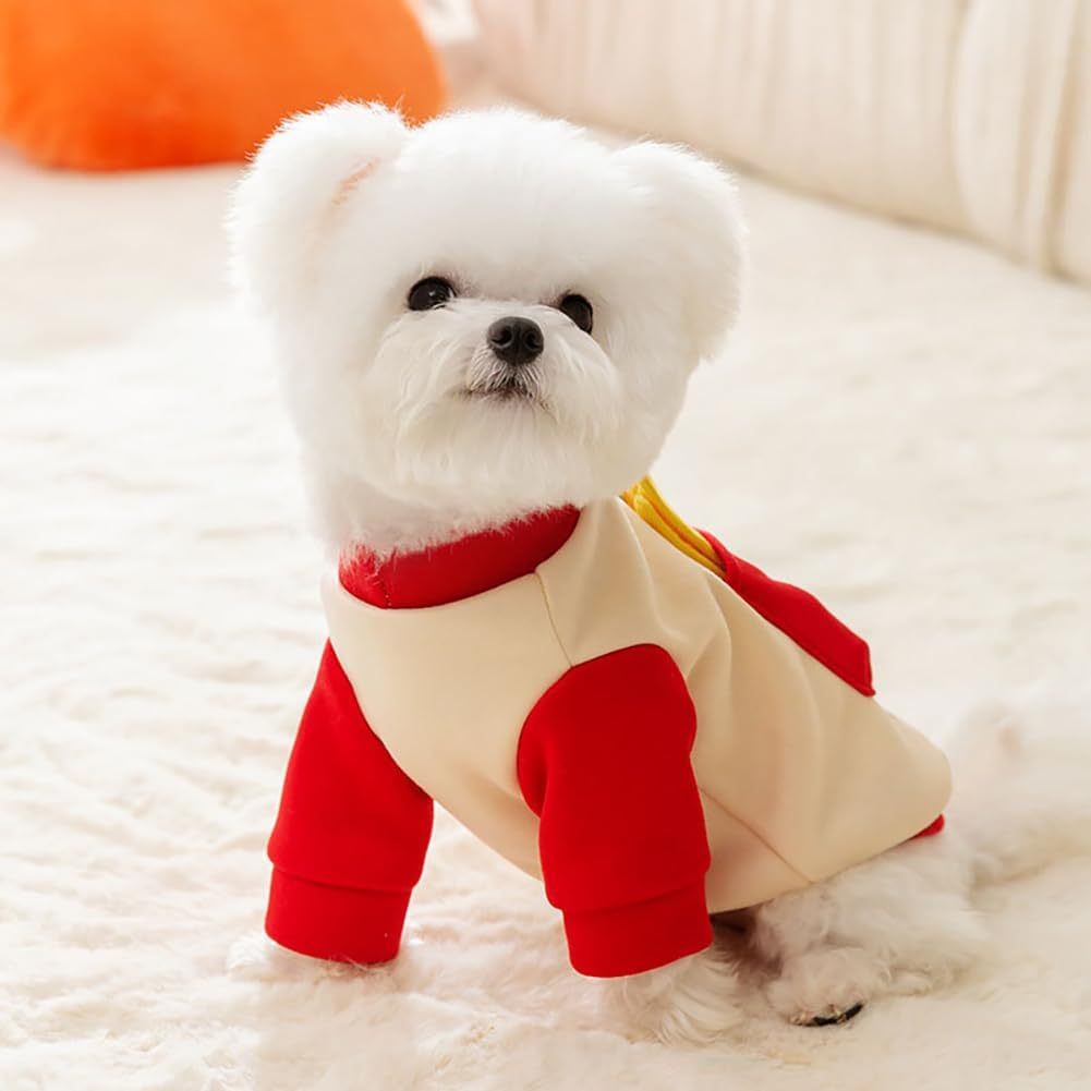 Felpa per Cani "Patatina" con Pettorina Integrata – Stile Mac Donald