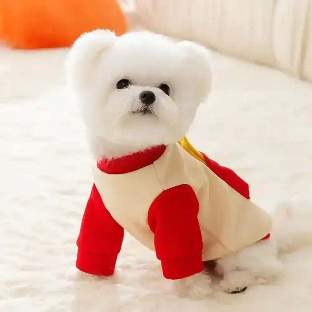 Felpa per Cani "Patatina" con Pettorina Integrata – Stile Mac Donald by Dog Moda