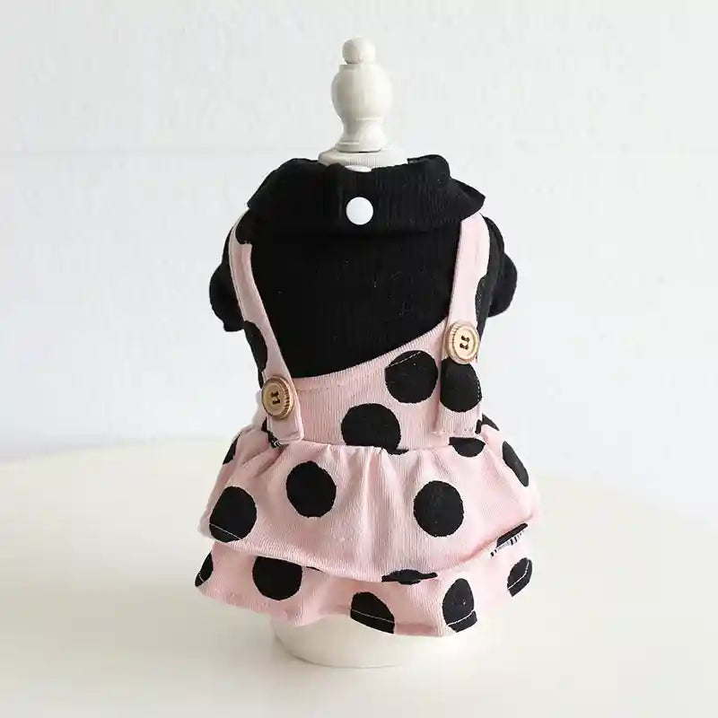 Cappotto Cani Pile Rosa Pois - Salopette o Gonna by Dog Moda
