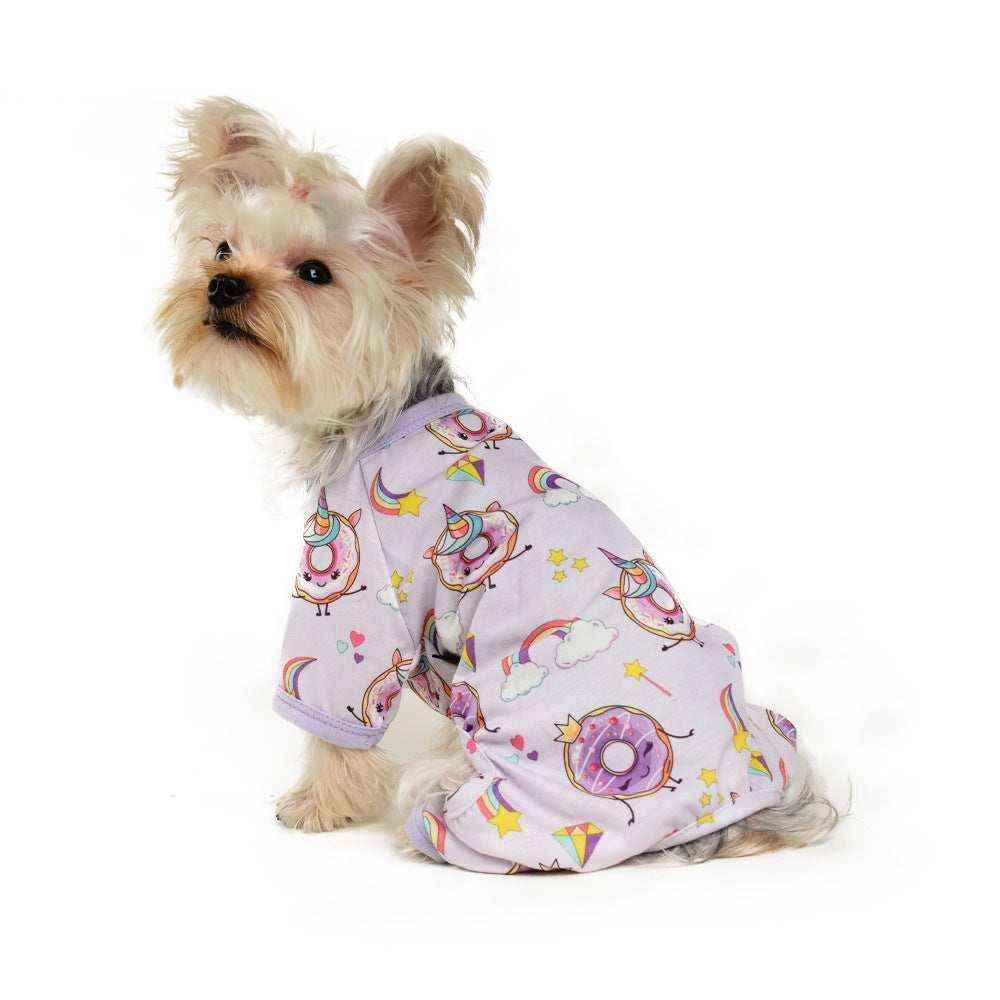 Tutina per cani "Zara" con fantasia ciambelle e arcobaleni | DogModa by Dog Moda