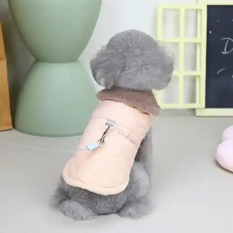 Cappotto per Cani Sestriere Dadagou | Colletto in Ecopelliccia e Pettorina by Dog Moda