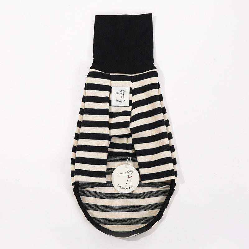 Maglia per Levrieri "Chouchou Pet" a Righe con Collo Alto Ripiegabile by Dog Moda