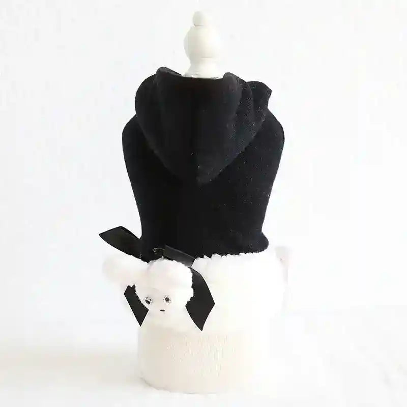 Cappottino per Barboncino "Bunny" con Cappuccio in Pile – Nero o Grigio by Dog Moda
