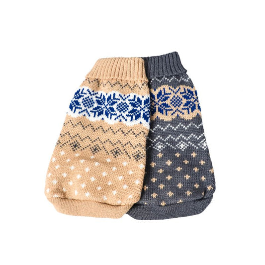 Maglione Cani Gatti Ricami Neve - Morbido Caldo Inverno by Dog Moda
