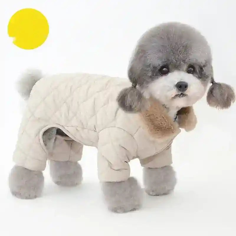 Cappottino Square Trapuntato 4 Zampe con Colletto Pile by Dog Moda