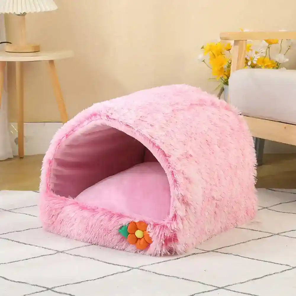 Cuccia Grotta in Pile per Gatti e Cani Piccoli – Morbida & Calda by null