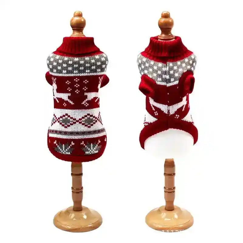 Maglione Natalizio Rosso con Ricamo per Cani – Stile e Comfort per le Feste by Dog Moda
