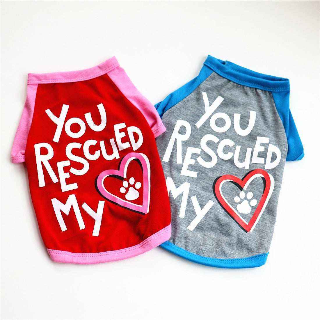 Maglietta per cani "You Rescued My Heart" – Stile e comfort per il tuo fedele amico by Dog Moda