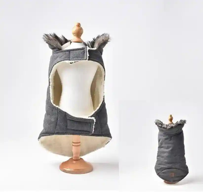 Cappottino Bulldog "Boutique" con Colletto in Eco Pelliccia – Stile e Comfort by Dog Moda