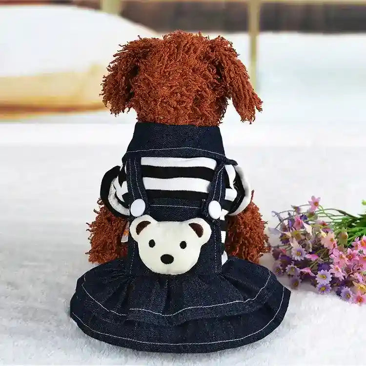 TeddyStyle - Vestitino Elegante per Cani con Salopette o Gonnellina - Dog Moda