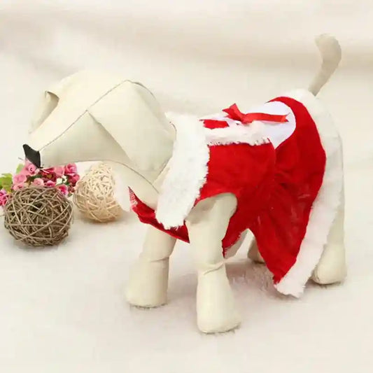 Cappottino di Natale in Velluto Rosso per Cani con Dettagli in Pile by Dog Moda