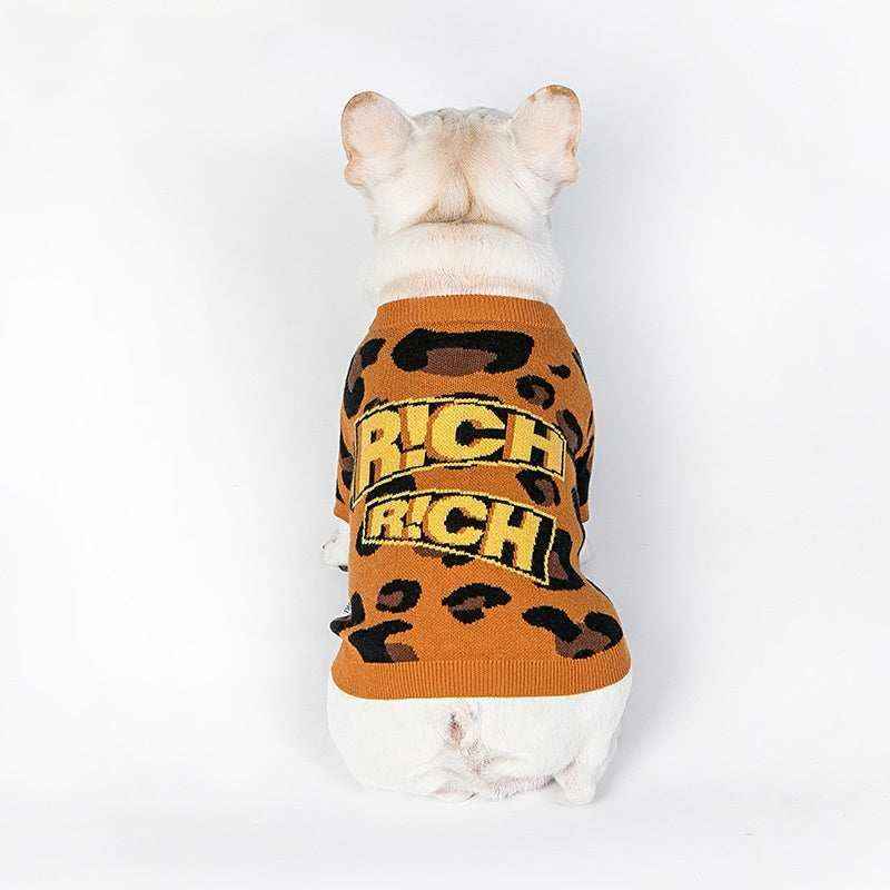 Maglioncino per Cani "Rich" – Stile Leopardato e Comfort in Lana by Dog Moda