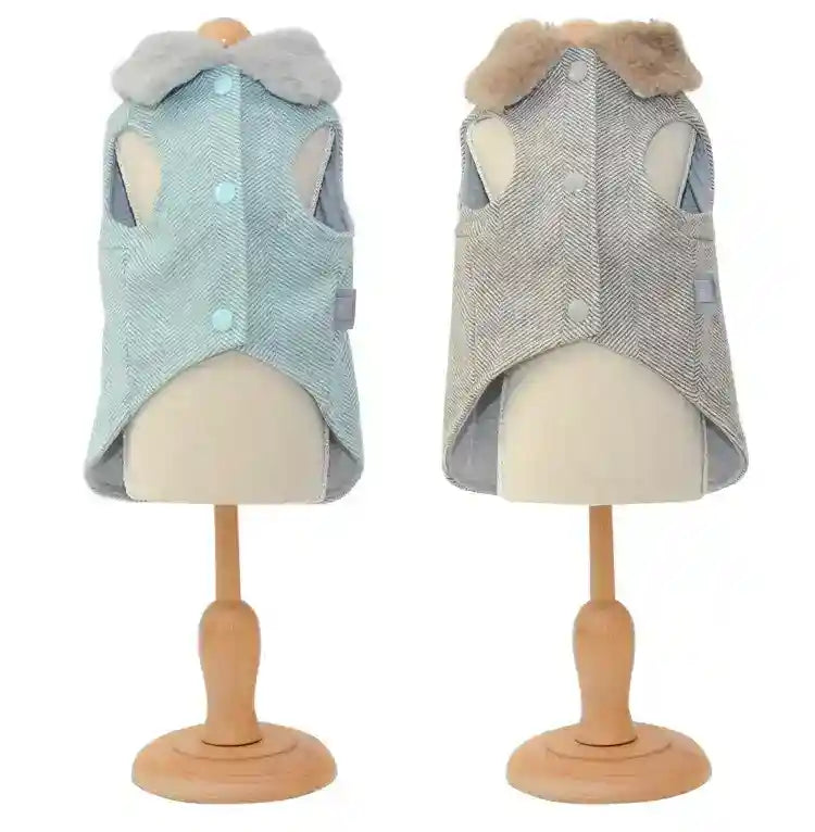 Cappottino Smanicato Vogue Pup - Righe e Pile Caldo by Dog Moda