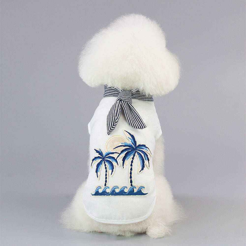 Maglietta per Cani cotone "Honolulu" con Stampa Palme e Foulard by Dog Moda