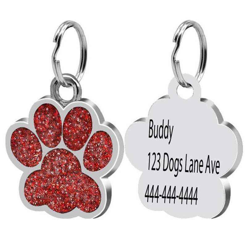 Medaglietta per Cani Personalizzata a Zampetta con Strass Colorati by Dog Moda