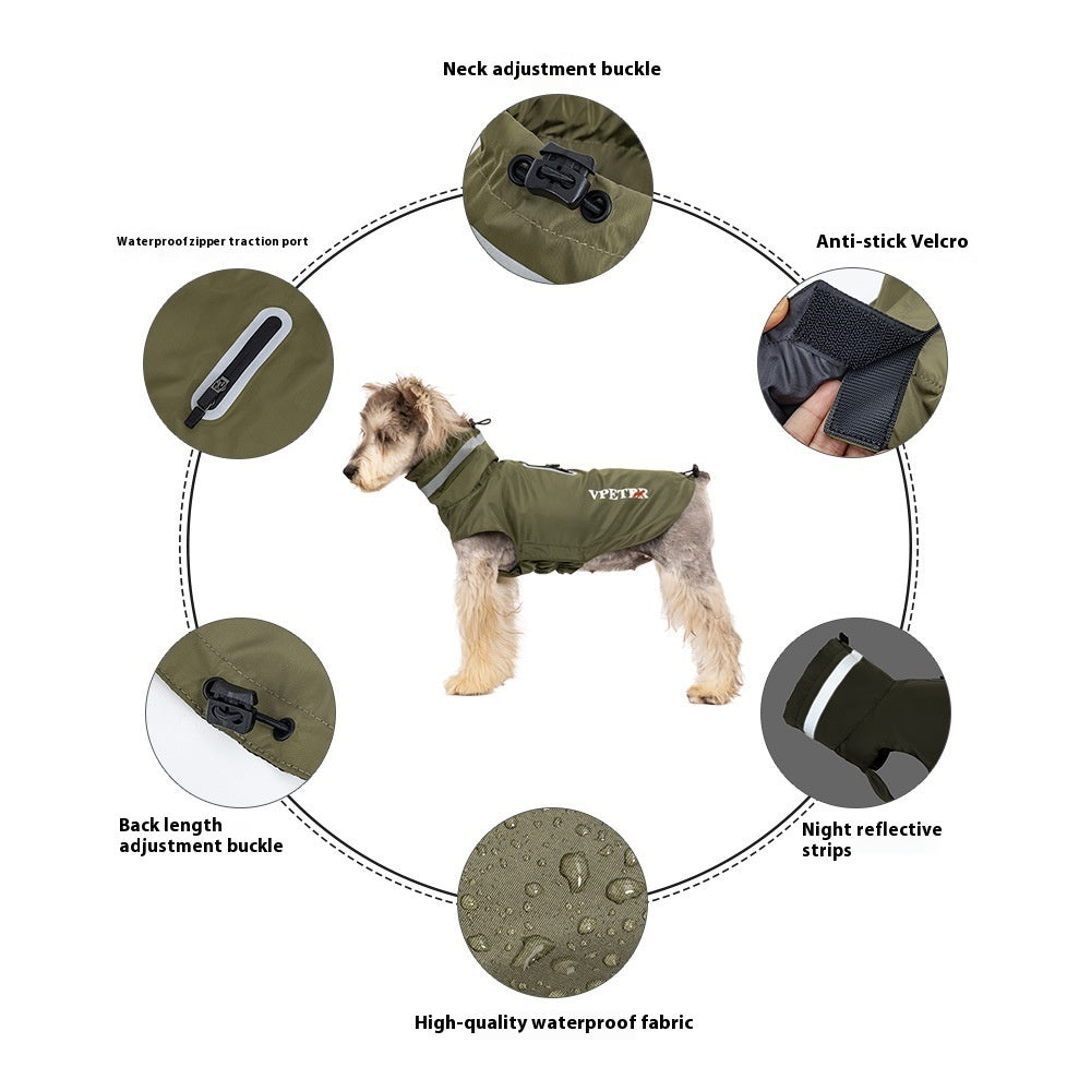 Impermeabile smanicato riflettente per cani Vpeter – S a 3XL