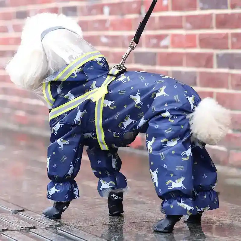 Impermeabile per Cani - Modello Travel con Protezione Totale pettorina integrata - Dog Moda