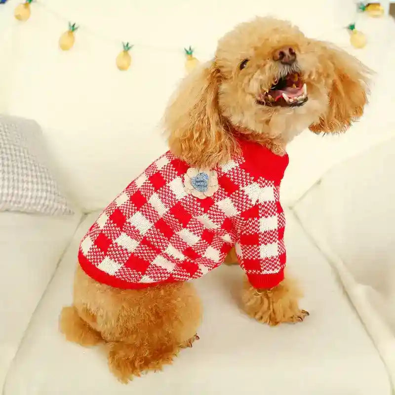 Maglioncino per cani rosso "Heart" by Dog Moda