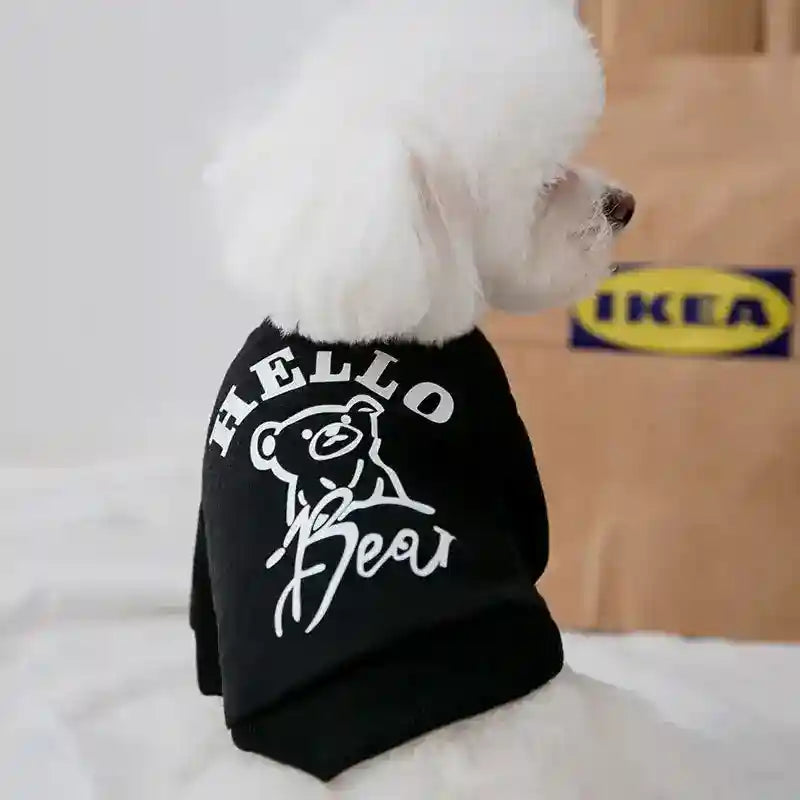 Felpa per cani "Ciao Orsetto!" – Stile e comfort per il tuo amico a quattro zampe by Dog Moda