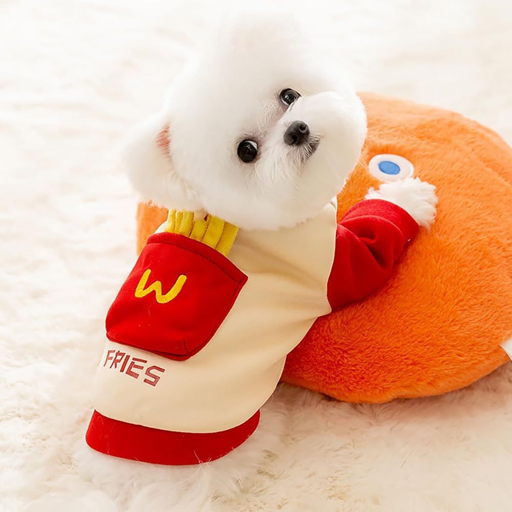 Felpa per Cani "Patatina" con Pettorina Integrata – Stile Mac Donald