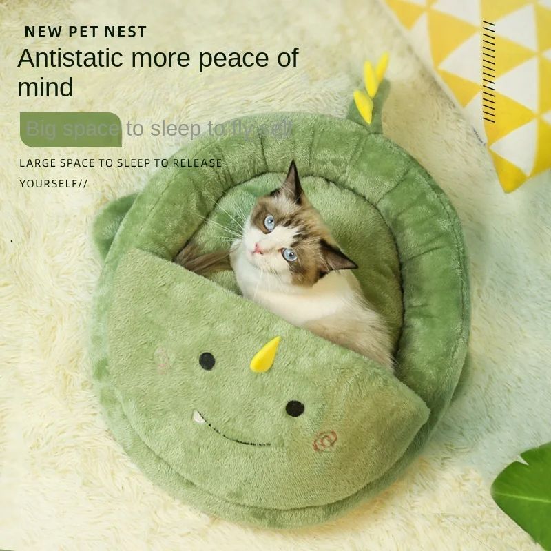 Semi-covered dog and cat bed "Sibilla dei Felines" - Cosy and Warm