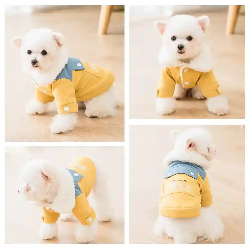 Cappotto Cani You Make Me Smile - Denim Imbottito by Dog Moda